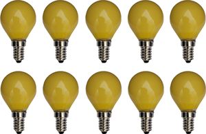 10x Glühlampe Glühbirne Kugel E14 25W 25 Watt Farbe Gelb matt