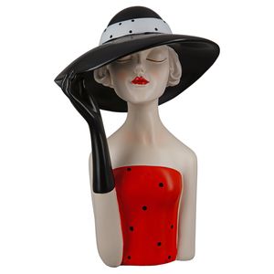 GILDE Dekofigur Figur Lady mit schwarzem Hut H. 29,5 cm,37195