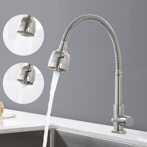 Küchenarmaturen HOMELIVE 360°Schwenkbar nur Kaltwasser Zwei Sprühfunktionen Kaltarmaturen  Wasserhahn Küche Kaltwasser-Armaturen Küche aus Edelstahl