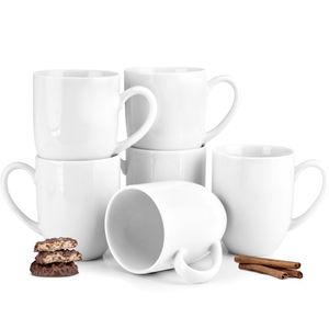 Konsimo  Kaffeetassen Set Porzellantassen für 6 Personen "MUSCARI", Weiß, Porzellan, Modern, 300ml