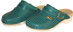 Calzuro Leder Holz Clogs Berufsschuhe Krankenhaus Praxis Schuhe Arbeitsschuhe, Schuhgröße:35