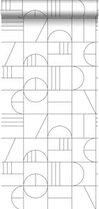 ESTAhome tapeta Art Decó vzor bílá a černá - 139142 - 0,53 x 10,05 m
