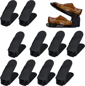 Stojany na topánky Nastaviteľná súprava protišmyková Nastaviteľný odkladač na topánky 3 výškovo nastaviteľné, plast (30 kusov, čierna) CEEDIR