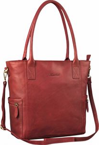 Benthill Damen Shopper Leder - Umhängetasche aus echtem Rindsleder - Handtasche mit Reißverschluss - Schultertasche / Vintage Tasche