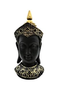 Buddha Kopf Spardose 33 cm Schwarz Gold Dekofigur