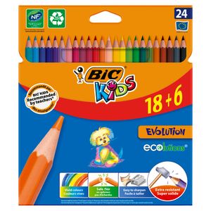 Bic Kids Evolution Kredki Bezdrzewne 24 Sztuki