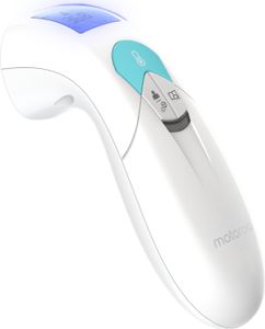 Motorola Baby MBP66NT Digital Kontaktlos Thermometer - Fieberthermometer für Erwachsene und Baby mit LCD Display - 2 Farben - Temperaturen von Körper, Nahrung und Flüssigkeit - Weiß
