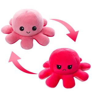 Octopus Plüsch Oktopus Plüschtier Doppelseitiges Kuscheltier Stimmung octopus Rot+Rosa 20cm