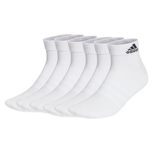 adidas Unisex Quarter Socken, 6er Pack - Cushioned Sportswear Ankle, Logo, gepolstert, einfarbig  Weiß-40-42