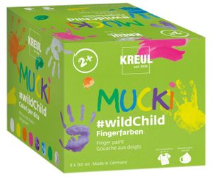 KREUL Fingerfarbe "MUCKI" Premium-Set #wildChild 8 x 150 ml