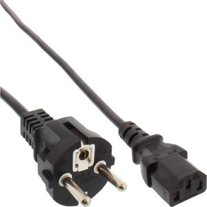 InLine® Netzkabel, Schutzkontakt gerade auf Kaltgerätestecker C13, 1,5m, schwarz