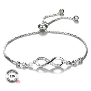 Felino® Silberarmband Armband Infinity 925 Sterling Silber Damen Frauen Diamanten Unendlich Liebe Ewigkeit