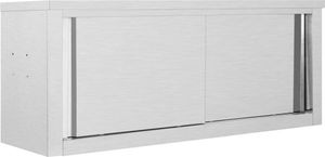 Wandhängeschrank mit Schiebetüren 120×40×50 cm Edelstahl
