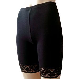 HERMKO 5788 Damen Longpant knielang mit Spitze, Farbe:schwarz, Größe:56/58 (XXXL)