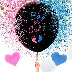 Gender Reveal Party Balloon,Boy or Girl Ballon,Baby Geschlecht verkünden,90CM 2 Stück, Konfetti Füllung Rosa Blau Offenbaren Ballon Babyshower Party Deko