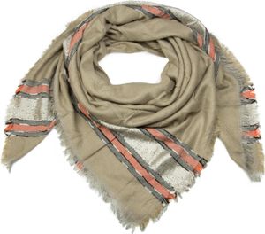 styleBREAKER XXL Viereckstuch mit Pailletten und Streifen, Fransen, Winter Schal, Tuch, Damen 01017056