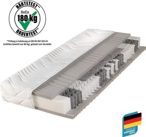 Federkernmatratze Maxima Plus, Beco, 22 cm hoch, von Stiftung Warentest mit "GUT" (1,8) bewertet - Größe: 90 x 200 cm, Härtegrad: H2 (0 kg - 100 kg)