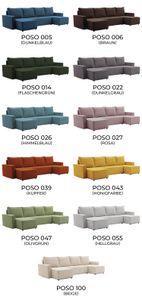 Ecksofa LUCCA U-förmig mit Schlaffunktion und mit Bettkästen, Stoff: POSO 100 BEIGE, Füllung: SCHAUMSTOFF