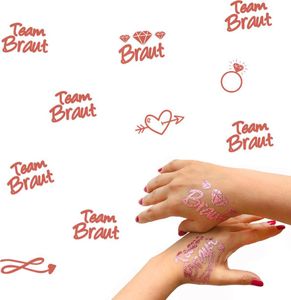 Oblique Unique Temporäre Klebetattoos Tattoo Set Junggesellinnenabschied JGA rose gold