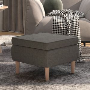 vidaXL Hocker mit Holzbeinen Dunkelgrau Stoff