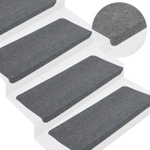 vidaXL Samolepiace podložky na kroky 15 ks 65x24,5x3,5 cm Sivá vidaXL Samolepiace podložky na kroky 15 ks 65x24,5x3,5 cm Sivá