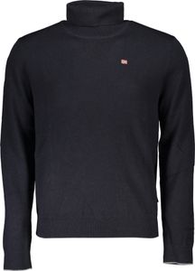 Herren Pullover Schwarz mit Hohem Kragen und Logo-Stickerei, Größe: M Farbe: Nero