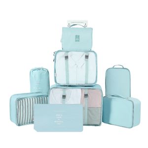 Freetoo Kofferorganizer 8 Teilige Packing Cubes, Kleidertaschen, Koffer Organizer für Urlaub und Reisen, Packwürfel Set Reise Würfel, Ordnungssystem, für Koffer Blau