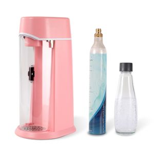 Zoomyo Wassersprudler mit Glasflasche, erster Sprudler, der auch für große 1,2 l CO2-Zylinder geeignet ist