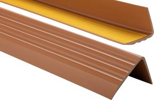 ProfiPVC Treppenkantenprofil Selbstklebend aus PVC Winkelprofil Kantenschutz Anti-Rutsch Treppenkanten-Schutzprofil 50x40mm 1,30 m, Bernsteinfarbe