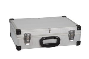 ALUTEC Werkzeugkoffer (Aluminium-Rahmenkoffer, Innenmaße 410x280x120 mm, Koffer mit variablen Facheinteilungen, herausnehmbare Werkzeugeinlage, verstärkte Ecken) 61000