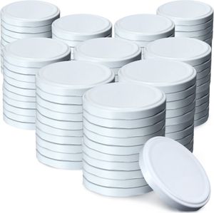 KADAX sada kovových konzervačných viečok "Virbo", so 6 zacvakávacími zubami, biela, 82 mm, 100 kusov