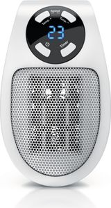 Brandson Steckdosen Heizlüfter, 500W Mini Heizung mit Temperaturregelung & Fernbedienung, Überhitzungsschutz, Automatische Abschaltung, Weiß
