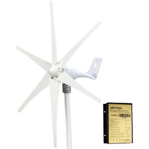 Windturbine-Generator-Kit, 600W Leistung, er MPPT-Regler, 24V, 6 Windklingen, 600W