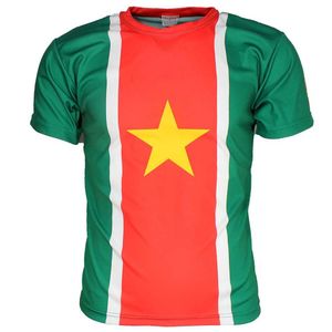 Fußball-T-Shirt im Oldschool-Stil mit Suriname-Flagge, grün – originelles Design -  L