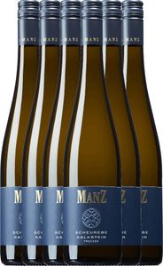 VINELLO 6er Weinpaket - Scheurebe Kalkstein trocken 2021 - Weingut Manz