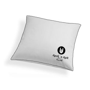Schäfer Daunen- Federkissen Rock `n Roll Pillow (fest) | 85% Federn, 15% Daunen mit hochwertiger Stickerei 40x40 cm