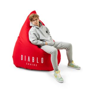 Diablo Gaming Sack XXL Sitzsack mit Füllung Gaming Sessel Beanbag EPS Perlen Polyester 110 cm x 100 cm Rot