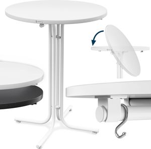 Casaria® Stehtisch Klappbar Outdoor Gastro Bistrotisch 2x Haken Ø 70 cm Rund Witterungsbeständig Weiß Partytisch pulverbeschichtet Metall MDF Casaria® Stehtisch Klappbar Outdoor Gastro Bistrotisch 2x Haken Ø 70 cm Rund Witterungsbeständig Weiß Partytisch pulverbeschichtet Metall MDF