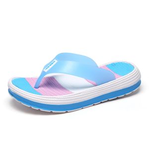 Damen Sportschuhe Mit Dicken Sohlen Erhöhen Flip-Flops Wasserdichte Badeschuhe,Farbe: Himmelblau,Größe:41