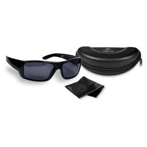 HD Polar View - polarisierte Sonnenbrille für Damen & Herren - Brillengläser mit UV400 Schutz der Kategorie 3 - Uni Modell mit Brillenetui und Putztuch in schwarz