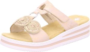 Rieker V0200 90 comfort mule rose (gold), červená, velikost 41