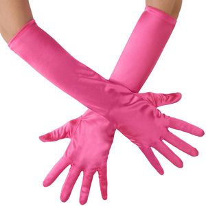 Lange Satin-Handschuhe - pink