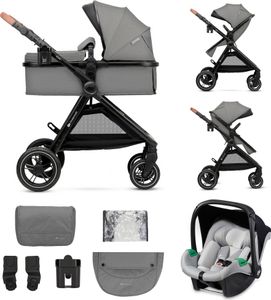 Kinderkraft ESME - multifunktionaler 3-in-1-Kinderwagen - bis 25 kg - Babywanne mit Belüftung - Travel System - große geländegängige Räder - Grau Kinderkraft ESME - multifunktionaler 3-in-1-Kinderwagen - bis 25 kg - Babywanne mit Belüftung - Travel System - große geländegängige Räder - Grau