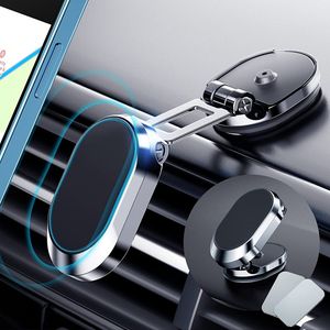 Handyhalterung Auto Legierung Klappbarer magnetischer Autotelefonhalter Faltbar 360° Auto Stand (schwarz)