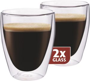 Maxxo kaffeeglas doppelwandig 10,5 cm Glas transparent 2 Stück