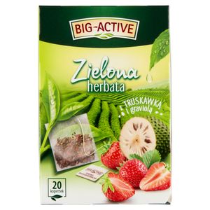 Big-Active Zielona Herbata z Truskawką i Graviolą 30 G (20 X 1,5 G)