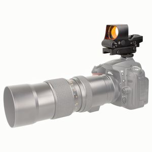 Minadax Red Dot Punkt Visier für große Kameras 40mm Sichtfeld + Hotshoe Adapter | für schnelle Ziele | Sportfotografie | Tierfotografie | Wildlife | Astrofotografie