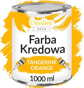 Creative Deco Farba Kredowa 1000 ml | Matowa i Zmywalna | Pomarańczowy Mandarynkowy | Idealna do renowacji mebli, decoupage’u i dekoracji