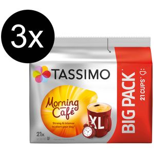 TASSIMO Kapseln T-Discs Morning Café XL Big Packs intensiv 3x 21 Kaffeekapseln