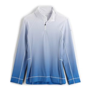 Spyder Savona Zip T-neck Langarmshirt fr Damen - Grösse M - Farbe defrost collegiate